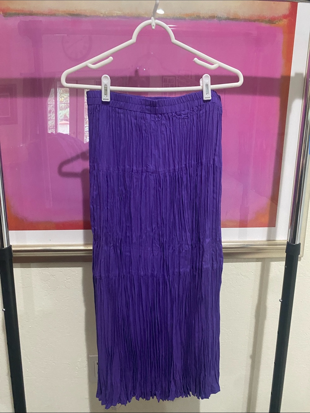 Coldwater Creek Purple Pleated Maxi Skirt